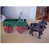 Toy, cast iron farm wagon; 2 horse team mar #1162719