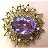 14k Brooch/Pendant Amethyst/Pearls #1184183