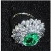 Platinum Diamond and Emerald Ring #1185049