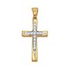 Image 1 : Womens Round Diamond Cross Pendant 1/10 Cttw 10kt Yellow Gold - REF-7W9K
