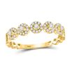 Image 1 : Womens Round Diamond Stackable Band Ring 1/3 Cttw 10kt Yellow Gold - REF-24M9H