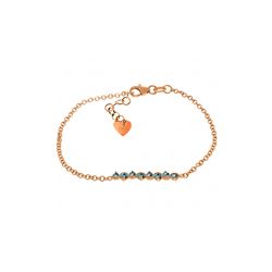 Genuine 1.55 ctw Blue Topaz Bracelet 14KT Rose Gold - REF-55H3X