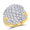 Image 1 : Womens Round Diamond Cluster Ring 3/8 Cttw 10kt Yellow Gold - REF-54H5R
