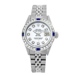 Rolex Pre-owned 26mm Womens Custom White MOP Stainless Steel - REF-470Y4W