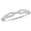 Image 1 : Womens Round Diamond Loop Bangle Bracelet 2-3/8 Cttw 10kt White Gold - REF-115K9Y