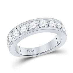 Womens Round Diamond Wedding Single Row Band 1-3/4 Cttw 14kt White Gold - REF-164A5M