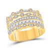 Image 1 : Womens Round Diamond Stacked Band Ring 1/2 Cttw 10kt Yellow Gold - REF-43N5F
