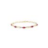 Image 1 : Genuine 4.21 ctw Ruby & Diamond Bracelet 14KT Yellow Gold - REF-94N4R