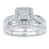 Image 1 : Round Diamond Bridal Wedding Ring Band Set 1/2 Cttw 14kt White Gold - REF-55M9H