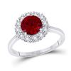 Image 1 : Womens Round Ruby Diamond Solitaire Ring 1-5/8 Cttw 14kt Rose Gold - REF-34M5H