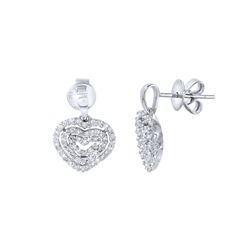 0.62 CTW Diamond Earrings 14K White Gold - REF-46X7R