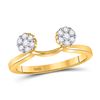 Image 1 : Womens Round Diamond Wrap Ring Guard Enhancer 1/4 Cttw 14kt Yellow Gold - REF-27K5Y