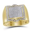 Image 1 : Mens Round Diamond Framed Square Cluster Ring 1/2 Cttw 10kt Yellow Gold - REF-51F9W