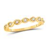 Image 1 : Womens Round Diamond Classic Stackable Band Ring 1/10 Cttw 14kt Yellow Gold - REF-16N9F