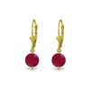 Image 1 : Genuine 4 ctw Ruby Earrings 14KT Yellow Gold - REF-45F8Z