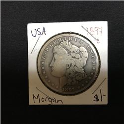 1897 USA MORGAN SILVER DOLLAR (NEW ORLEANS MINTED)