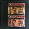 Image 1 : LENNON/ MERCURY 24KT GOLD FOIL BANK NOTE LOT