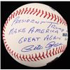 Image 1 : PETE ROSE SIGNED RAWLINGS BASEBALL Inscribed "PRESIDENT TRUMP MAKE AMERICA GREAT AGAIN"