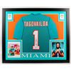 Image 1 : TUA TAGLOVAILOA SIGNED 35 X 34 CUSTOM FRAMED JERSEY ( JSA COA)