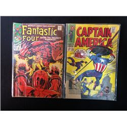 VINTAGE MARVEL COMICS BOOK LOT (FANTASTIC FOUR #81 / CAPTAIN AMERICA #105)