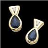 Image 1 :  14k  Gold Earrings SAPPHIRE w DIAMOND #1124607