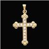 Image 1 : 14k Gold Pendant CROSS w DIAMONDS #1124630