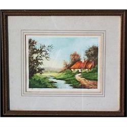 ORIGINAL FRENCH COUNTRYSIDE ETCHING SIGNED #1132459