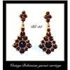 Image 1 : VINTAGE BOHEMIAN GARNET EARRINGS BG-030 #1132530