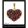 Image 1 : LARGE VINTAGE BOHEMIAN GARNET HEART PENDANT #1132532