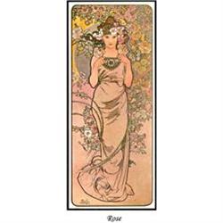 MUCHA ART NOUVEAU POSTER "ROSE" #1132579