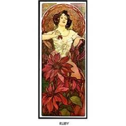 MUCHA ART NOUVEAU POSTER  RUBY  #1132593