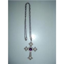 Large Sarah Coventry Marked Cross Pendant #1132721