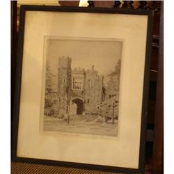 Excellent Etching of Princeton Hall. 1979. #1132767