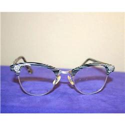 Rare  Signed Bakelite Swirl Cat Eye Glasses #1132835