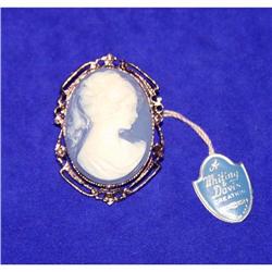 Whiting & Davis Wedgwood Blue Cameo Brooch #1132837
