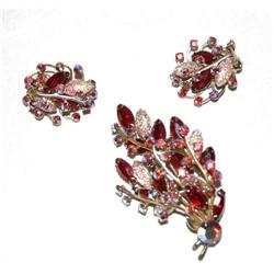 GORGEOUS  Vintage Rhinestone Brooch/Earrings #1132849