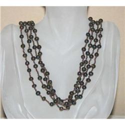  Art Deco Four Strand Beaded Glass Necklace #1132858