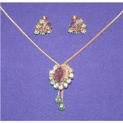 Vintage Rhinestone Necklace/Earrings Set #1132859