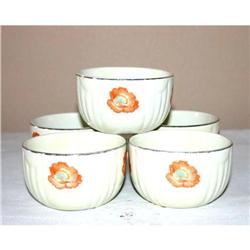 Set of 5 Orange Poppy Hall Custard Cups #1132866