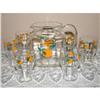Vintage Orange Juice Optical Pitcher/Glasses #1132868