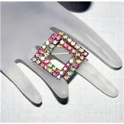 Beautiful Vintage  Pastel Rhinestone Brooch/Pin#1132872