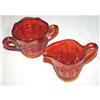 Gorgeous Carnival Glass Sugar & Creamer Set #1132885