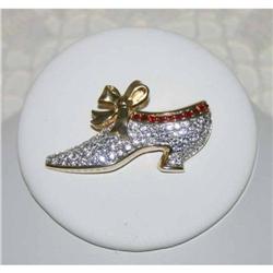 Signed Swarovski Rhinestone Shoe Brooch #1132908