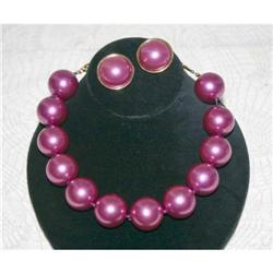 Fabulous Vintage Fuchsia Necklace & Earrings #1132911