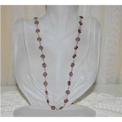 Vintage Signed Australian Purple Glass Necklace#1132912