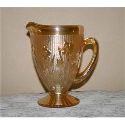 Antique Glass Jeannette Herringbone Pitcher #1132915