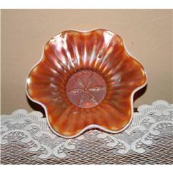 Carnival Glass Peach Opalescent Bowl by Dugan #1132917