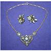 Coro Festoon Rhinestone Necklace & Earrings Set#1132924