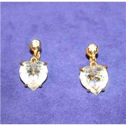 Vintage Heart Rhinestone Earrings #1132929