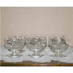 6 Rare Heisey Crystal Glass Polka Dot Sherbets #1132949